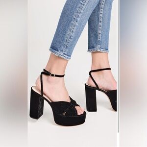 NWT Loeffler Randall Roz Knotted Platform Velvet Sandal